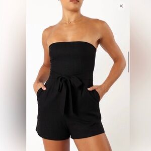 Petal & Pup Classic Black Strapless Romper